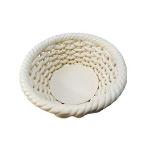 Vintage Decor White Basket Weave Lattice Bowl Made in Spain By Hispania‎ CH